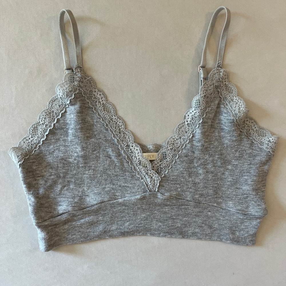 Z Supply Light Gray Lace Bralette